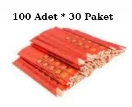 Chopstick Kırmızı Kılıflı 24 cm 100 Ad * 30 Paket 