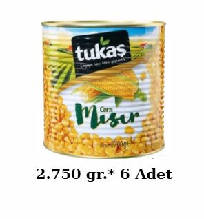 İnternet Tukaş Mısır Konservesi 2.700 kg.* 6 Adet 